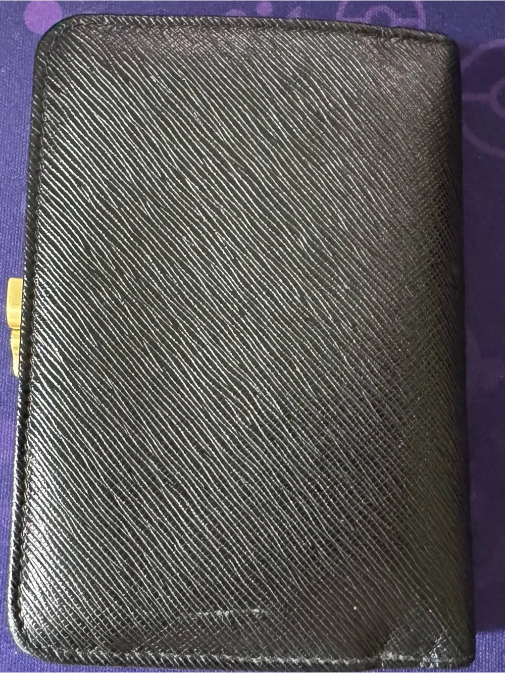 Coach Black Textured Leather Snap Wallet
